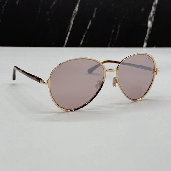 NEW TOM FORD TF1028 32Z WOMEN AVIATOR GOLD PINK SUNGLASSES TOM FORD RIO FT1028/S - Picture 5 of 12